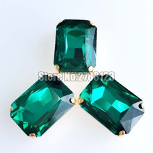 Base dorada rectangular de ocho cuadrados de malaquita verde AAA cristal para coser diamantes de imitación de garra, diy/accesorios de ropa SWCJ05 2024 - compra barato