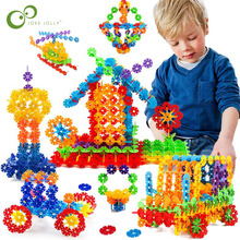 100pcs Snowflake Multicolor Building Blocks Toy Brick Snow DIY Block Assembling Early Educational Learning Toy For Children GYH 2024 - buy cheap