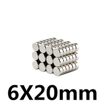 10 шт. N35 6 мм x 20 мм мощные круглые магниты диаметром 6x20 мм, неодимовый магнит редкоземельный неодимовый магнит 2024 - купить недорого