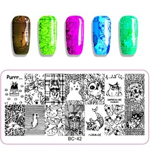 New Nail Art Stamping Halloween Pattern Animal Skull Design Rectangle template Nail Stamping Plate stencil for nails art 2024 - buy cheap