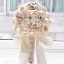 Buquê de flores de casamento redondas, em estoque, buquê de borboleta de lágrima, base alternativa, flores de casamento de cristal 2024 - compre barato