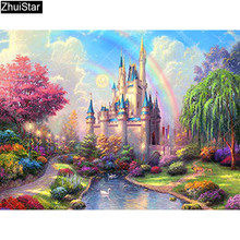 Zhui-pintura de diamante 5D DIY "Castillo de dibujos animados", bordado 3D, punto de cruz, mosaico de diamantes de imitación, decoración de HYY 2024 - compra barato