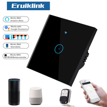 Eruiklink inteligente wifi interruptor de luz alexa google casa voz 1 gang tipo ue temporizador do painel toque 433mhz funciona com sonoff rf ponte 2024 - compre barato