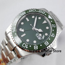 Sapphire Crystal BLIGER 43MM Green Sterile Dial Ceramic Bezel GMT Function Luminous Marks Automatic Movement Men's Wristwatch 2024 - buy cheap