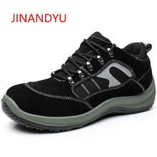 Safety Shoes Mens Work Boots Steel Toe Work Boots Fashion Hiking Sneakers Leather Shoes Working Men Safety Boots Plus Size 45 46 2024 - buy cheap