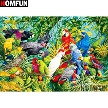 HOMFUN-pintura de diamante redondo/cuadrado completa, cuadro artesanal 5D, punto de cruz bordado de "loro Animal", decoración 3D para el hogar, regalo A12130 2024 - compra barato