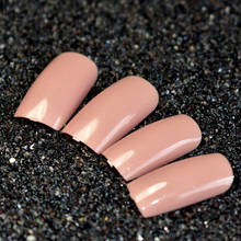20pcs/set Shimmer Glitter Nude Color Full Cover False Nail Tips Manicure Long Square Fake Nails Art Decorations 2024 - buy cheap