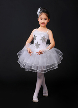 Vestido de ballet branco com tutu para meninas, roupa de dança profissional clássica de cisne, lago, balé para performance infantil 2024 - compre barato