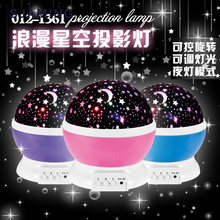 Romantic Rotating Star Moon Sky Rotation Night Projector Light Lamp Projection with high quality Kids Bed Lamp 2016 2024 - buy cheap