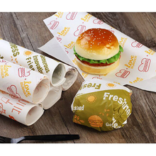 Disposable Anti-oil Packing Paper Fast Food Packing Paper Cartoon Hamburger Chicken Roll Takeaway Packing Sandwich 50pcs/set 2024 - buy cheap