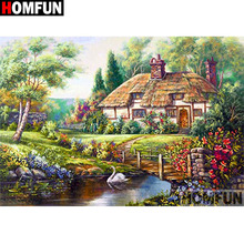 HOMFUN Full Square/Round Drill 5D DIY Diamond Painting "House scenery" 3D Embroidery Cross Stitch 5D Home Decor Gift A17352 2024 - buy cheap