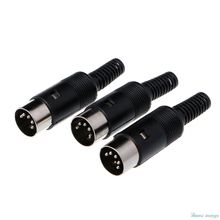3Pcs/Set DIN Male Plug Cable Connector 5 Pin with Plastic Handle 2024 - buy cheap