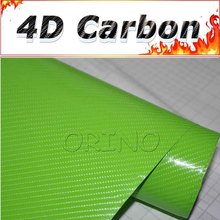 High Quality Apple green 4D Carbon Fiber Vinyl Car Wrap Green 4D Carbon Fiber Film For Car Stickers Air Free Size:1.52*30m/Roll 2024 - buy cheap