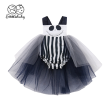 0-24M Cute Newborn Baby Sleeveless Backless Striped Patchwork Tutu Skirted Romper Jumpsuit Outfits Baby Clothes 2024 - buy cheap