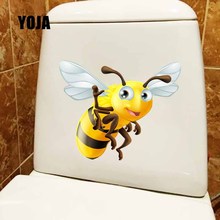 YOJA 23.1X18.9CM Intereting Animal Toilet Wall Sticker Decal Living Room Home Decor Cartoon Bee T5-0934 2024 - buy cheap