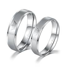 Gaxybb Free shipping Stainless Steel Rings Lover design from YOUR QUEEN and YOUR KING couple rings for lovers 2024 - buy cheap