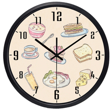 Reloj de pared para desayuno, comida y zumo, breve y creativo reloj para sala de estar y cocina 2024 - compra barato