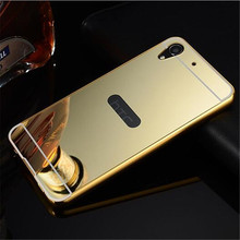 Moda de lujo Rosa oro espejo caso para HTC Desire 728 Shell contraportada para HTC 728 2024 - compra barato
