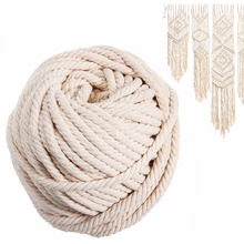 6mm 30m Macrame Rope Natural Beige Cotton Twisted Cord Artisan Hand Craft 2024 - buy cheap