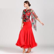 New Red/Green Standard Ballroom Dress Women Waltz Dress Dance Wear Ballroom Dance Dress Modern Dance Costumes Flamenco Dress XXL 2024 - compre barato