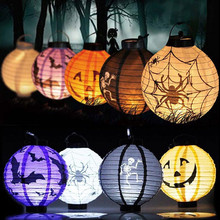 Halloween LED Paper Pumpkin Hanging Lantern DIY - Holiday Party Decor Scary New Festival Lantern Lights 2024 - buy cheap