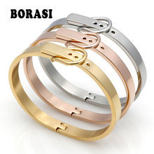 Pulseira série de fivela clássica, pulseira para mulheres/homens, aço inoxidável, pulseira dourada, joias e bijuterias 2024 - compre barato