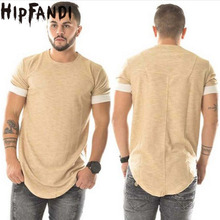 HIPFANDI Fashion T shirt homme Mens T shirts Hip Hop Swag T shirt Streetwear brand-Clothing apricot Men solid T-shirt Hip Hop 2024 - buy cheap