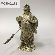 MOEHOMES Chinese Silver Dragon Head Loyalism Warrior GuanGong Guan Yu God Statue metal handicraft 2024 - buy cheap