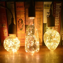 Lámpara de cristal de filamento de alambre de cobre para decoración del hogar, Bombilla RGB Retro de bombilla LED Edison E27 AC85V-265V, ST64 G95, botella de manzana 2024 - compra barato