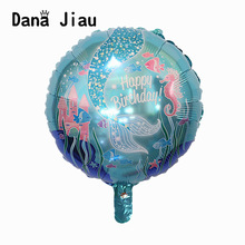 Balões laminados de feliz aniversário, balão de festa com tema sereia, 18 para decoração de festas, bola inflável de alumínio, brinquedo infantil, atacado 2024 - compre barato