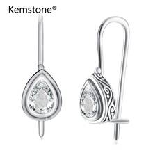 Kemstone модные сердце серебряные серьги для Для женщин элегантные свадебные AAA кубического циркония серьги 2024 - купить недорого