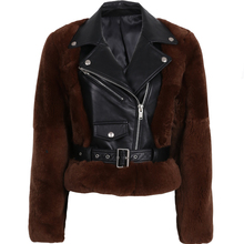 genuine leather jacket women real leather jacket rex rabbit fur sleeve and body 2024 - buy cheap