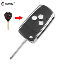 Раскладной чехол KEYYOU для 2-х кнопочного выкидного ключа-пульта, Сменный Чехол-брелок для Toyota Camry ключ для Toyota Camry, Avalon, Corolla Matrix RAV4 Venza Yaris 2024 - купить недорого