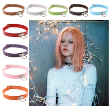 Fine quality Harajuku Punk Collar Choker Necklace PU Leather Choker Punk Goth 41*2cm 2024 - buy cheap