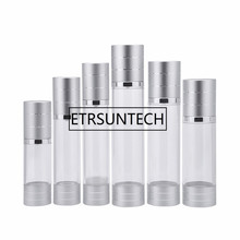 15ml 30ml 50ml 80ml 100ml silver Tangent Line Airless Bottle Cosmetic Package Vacuum Pump Lotion Bottle Travel Pump Case 2024 - buy cheap