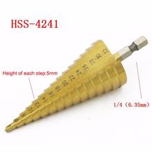 4-32 HSS 4241 Steel Step Cone Titanium Coated Drill Bit Cut Tool Set Hole Cutter for Soft metal 2024 - buy cheap