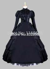 19th Century Gothic Black Victorian Era Ball Gown Stage Costume 2024 - buy cheap