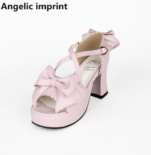 Angelic imprint woman mori girl lolita cosplay shoes lady high heels pumps women princess summer dress sandals 33-47 7.5cm 8473 2024 - buy cheap