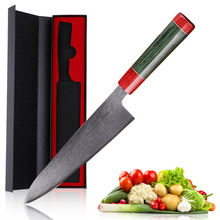 Mokithand-cuchillos de Chef de Damasco japonés, de 8 pulgadas utensilio profesional de cocina, alto en carbono, de acero inoxidable, carne, pescado, cuchillo para filetear 2024 - compra barato