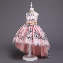 Vestido de princesa con estampado rosa para niñas vestidos de fiesta de noche de verano para niñas vestido de boda para niños ropa para niños 2024 - compra barato