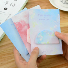 Creative Watercolor Geometric Paw Memo Notebook Memo Pad Self-Adhesive Sticky Notes Bookmark Promotional Gift Stationery 2024 - buy cheap