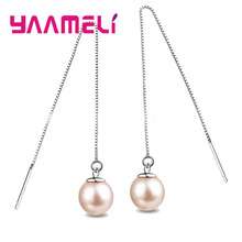 Elegante estilo de gran oferta, colgante de pera negro/rosa/Negro, pendiente de Plata de Ley 925 para mujer Loverly niñas, regalo del Día de San Valentín 2024 - compra barato