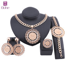 Women Italian Jewelry Dubai Crystal African Big Necklace Bangle Earring Ring Wedding Party Jewellery Set 2024 - buy cheap