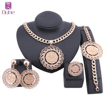 Conjunto de joyería italiana para mujer, collar grande africano, brazalete, anillo, pendientes, fiesta de boda 2024 - compra barato