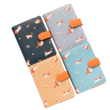 Japanese Lovely meow Notebook Pure color buckle Agenda Daily monthly Carry on Diary planner Stationery 104 Sheet Notepad Gift A6 2024 - buy cheap