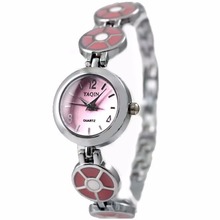 Reloj de pulsera redondo de cuarzo para mujer, pulsera con movimiento japonés PC21S, banda de Metal rosa, esfera rosa 2024 - compra barato