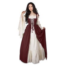 Vestido de renascimento medieval, traje adulto feminino de princesa, fantasia de cintura alta, saias de halloween 2024 - compre barato