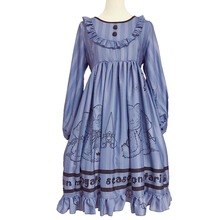 Vestido de renda japonês macio, japonês, de fada real, irmã, princesa, lolita, feminino, com babados, costura, estampado, lindo, wq1601, fábrica 2024 - compre barato