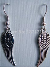 Fast Shipping  Wholesale 50Pair Fashions Silvers Angel Wings Charms Dangle Earrings For Women Jewelry A616 2024 - buy cheap