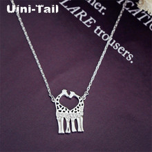 Uini-tail-collar de plata de ley 925 con microincrustaciones de jirafa, joyería de alta calidad, moda coreana, ED281 2024 - compra barato
